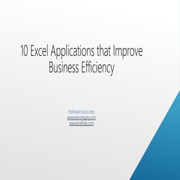 10 excel applications that improve business efficiency