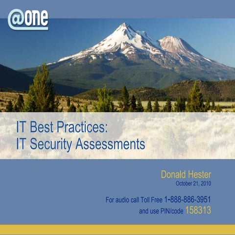 IT Best Practices IT Security Assessments 2010 | PPTX