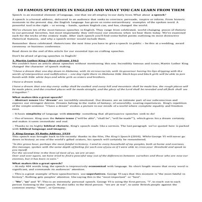 10 famous speeches in english and what you can learn from them