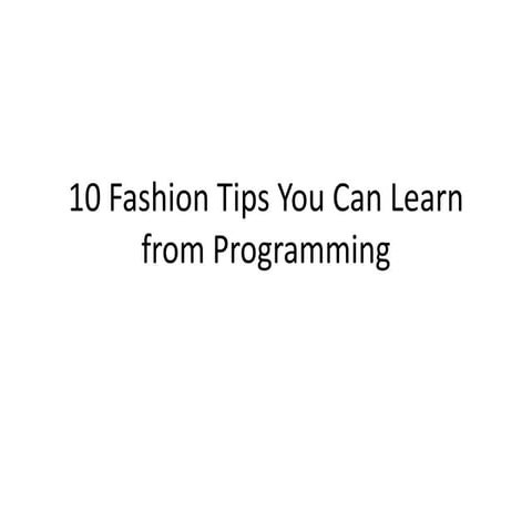 10 fashion tips
