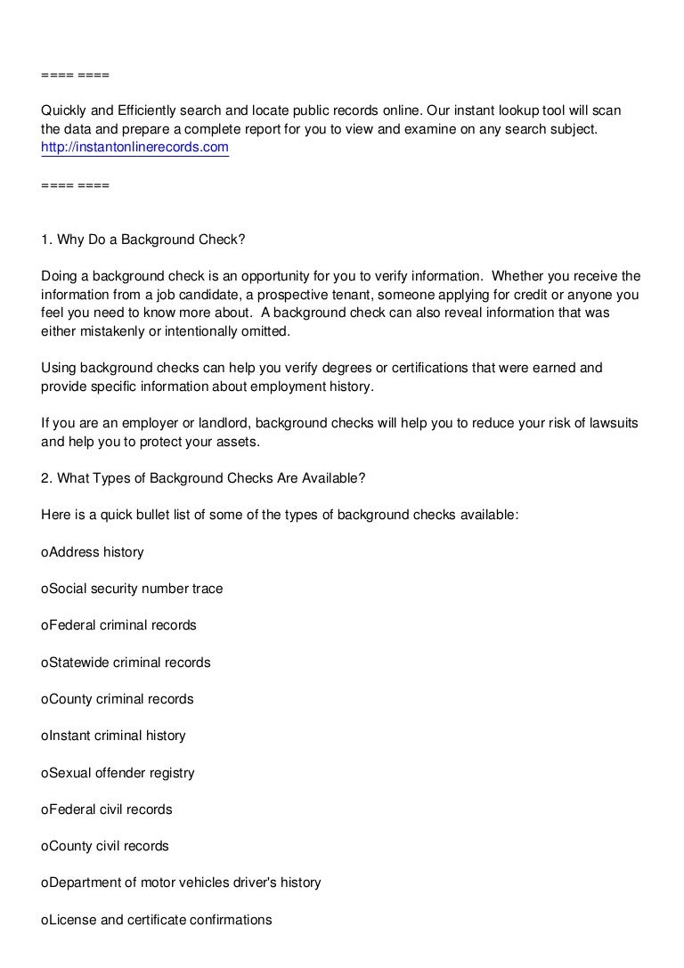 Background Check FAQs