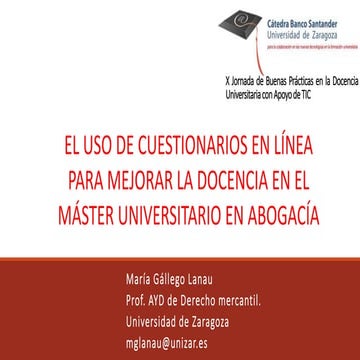 El uso de cuestionarios en línea para mejorar la docencia en el Máster Univer...
