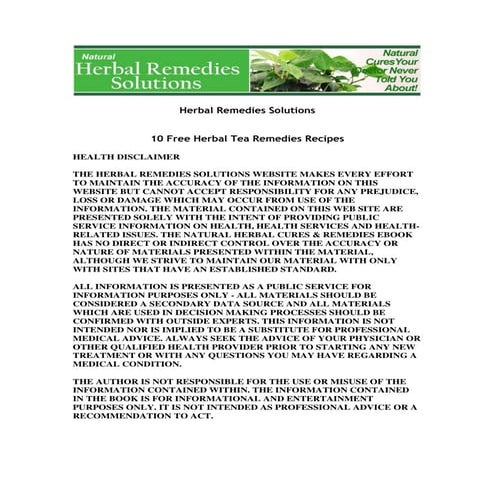 Herbal Tea Recipes Pdf