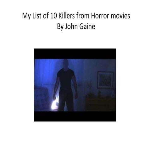 My 10 Horror movie killers