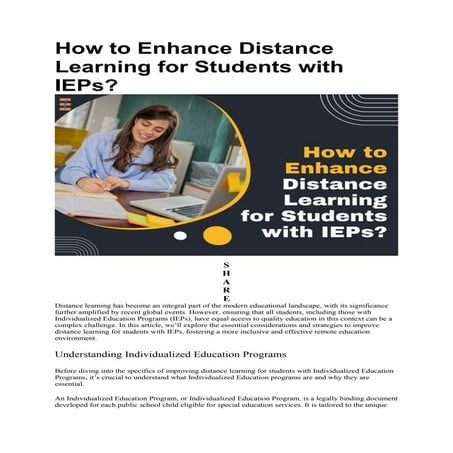 15 Strategies To Enhance Distance Learning With Individualized Education Prog...