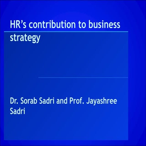 HR's contribution to business