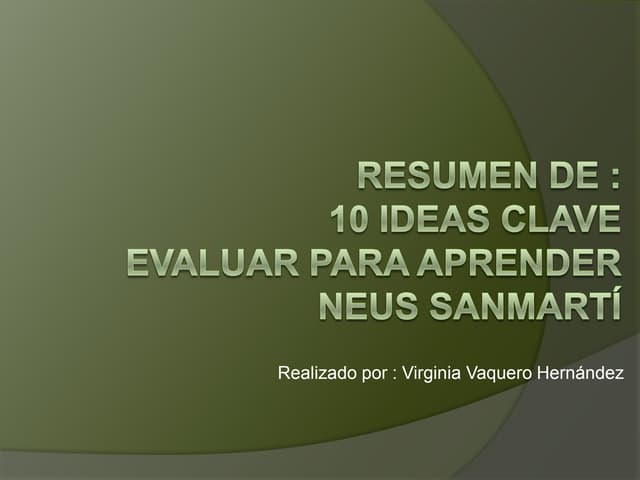 10 ideas clave evaluar para aprender