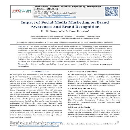 Impact of Social Media Marketing on Brand Awareness and Brand ...