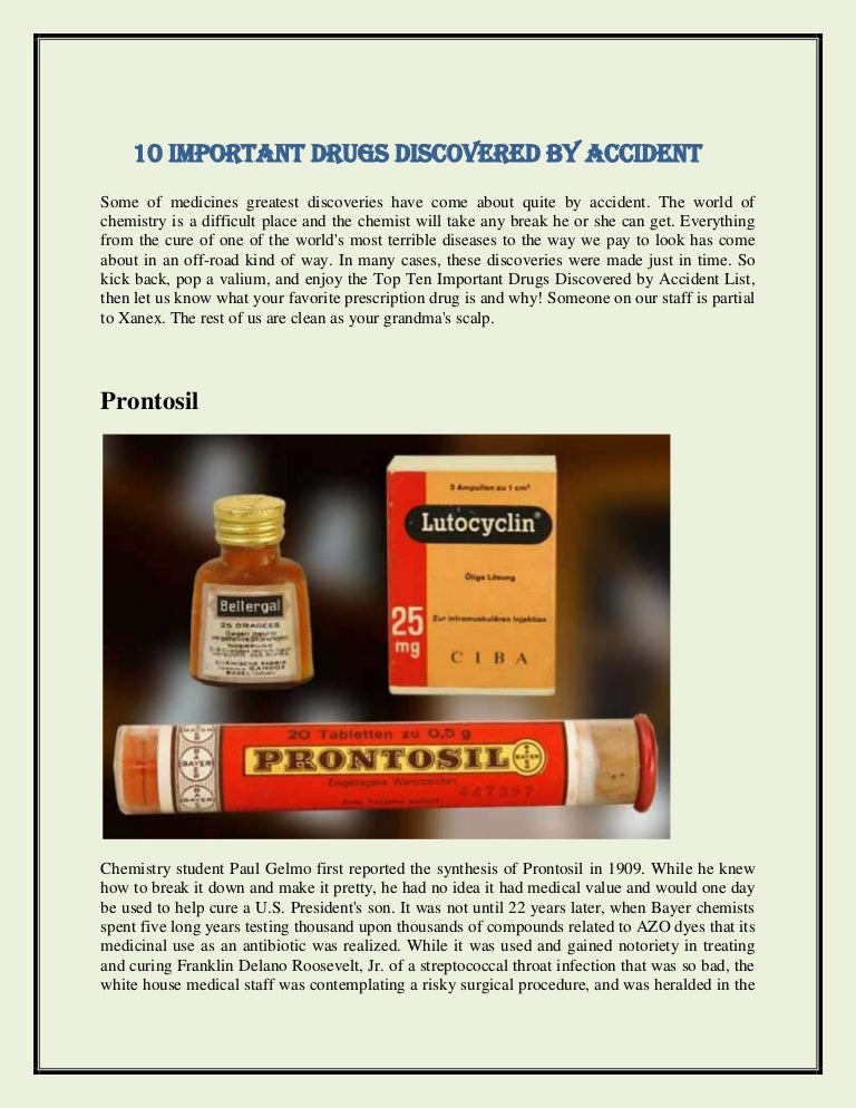 10 important drugs discovered by accident