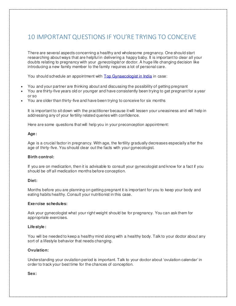 10 Important Questions If You Re Trying To Conceive