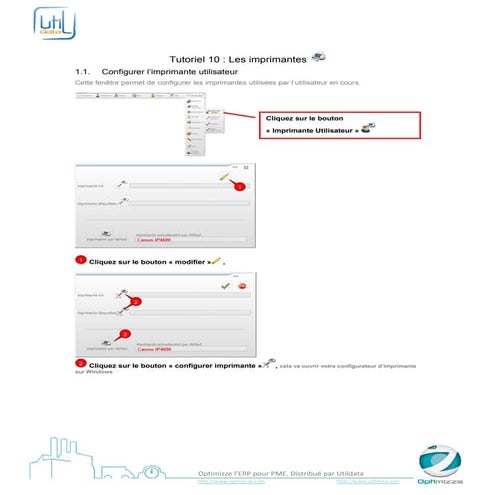 Configuration : Imprimantes - Optimizze - ERP - V16