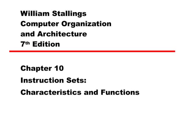 10  Instruction  Sets Characteristics