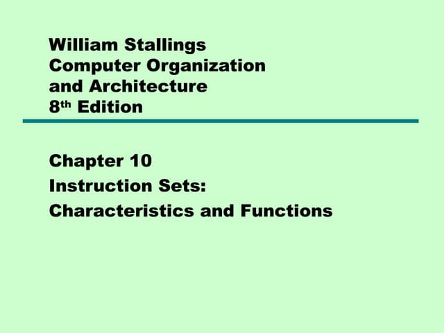 10 instruction sets characteristics