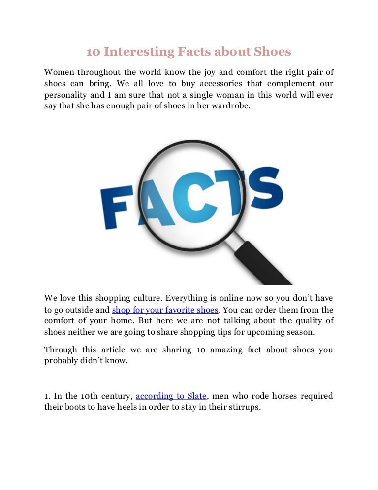 10 Interesting Facts About Shoes