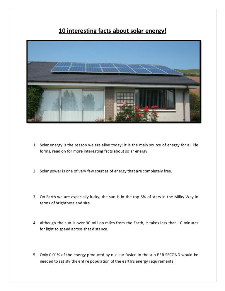 10 Interesting Facts About Solar Energy 
