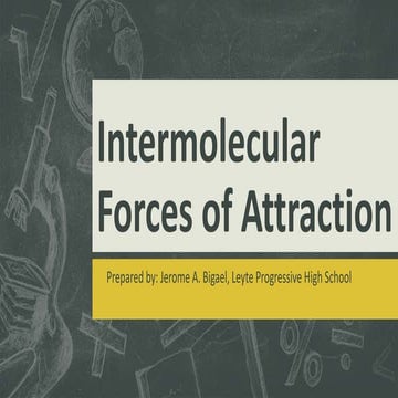 Intermolecular Forces of attraction