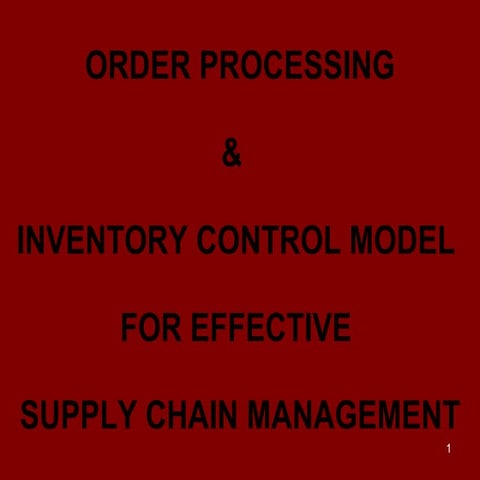 Inventory Control Model