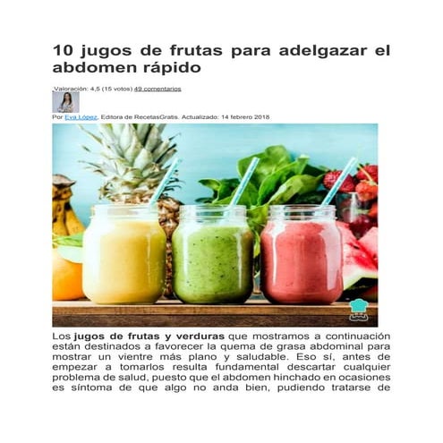 Abdomen Plano Alimento Para Reducir La Grasa Abdominal Plano