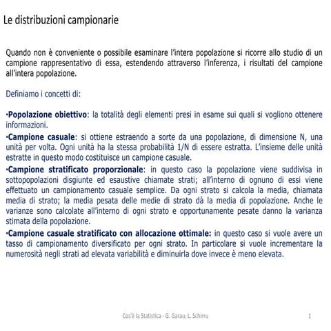 Le distribuzioni campionarie