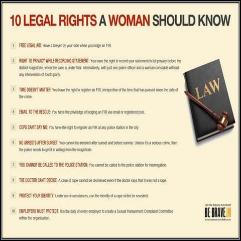 10 legal rights a woman should know