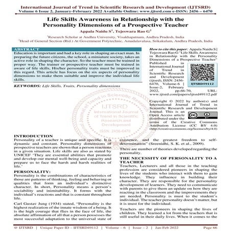 Awareness of Life Skill Education among Senior Secondary School ...
