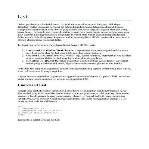 webdesign dasar : 10 list