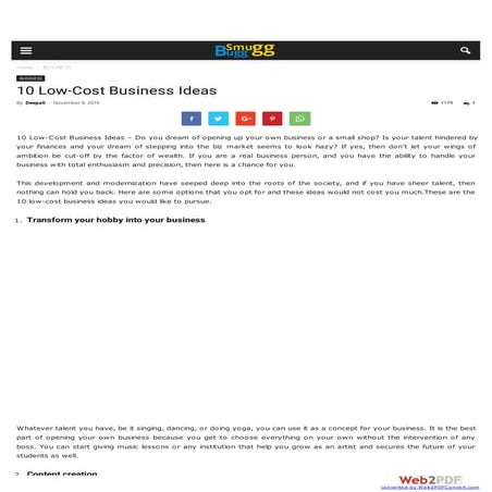 10 low cost business ideas