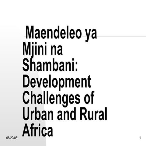 10 Maendeleo Ya Mijini Na Shamba   Urban And Rural Development
