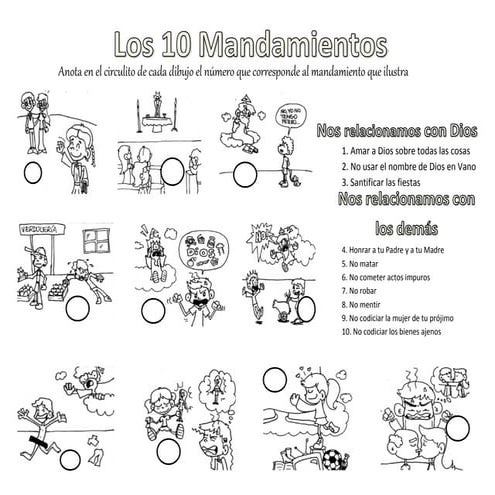 10 mandamientos act dibujos