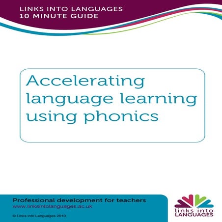 10 minute guide phonics - Suzi Bewell - Links into Languages