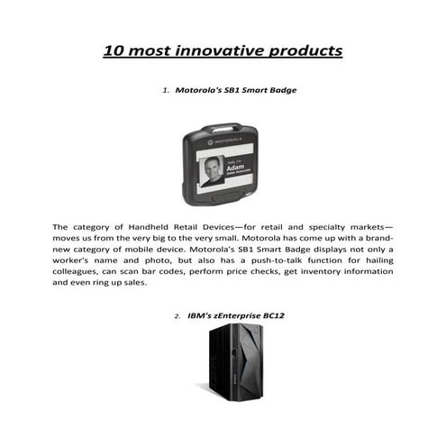 10 most innovative products