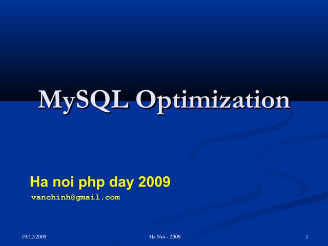 mysql optimization