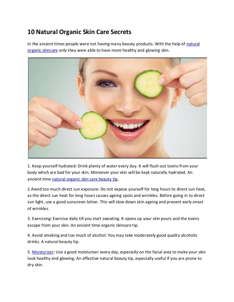 natural skin care secrets