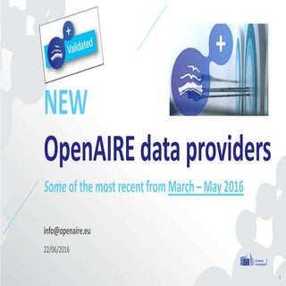 OpenAIRE data providers: some of th...