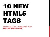 10 New HTML5 Tags and Attributes