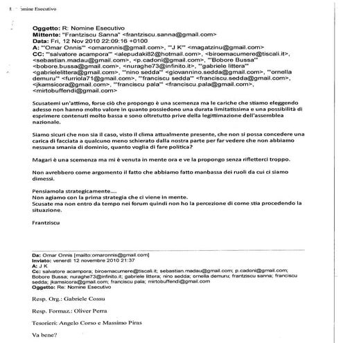 10 nov 2010   sostituzioni esecutivo 2 