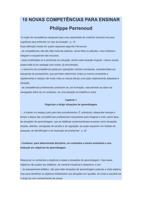 10 novas competências para ensinar