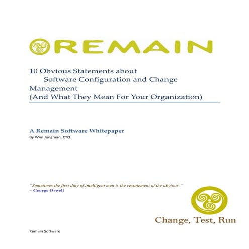 10 obvious statements about software configuration and change