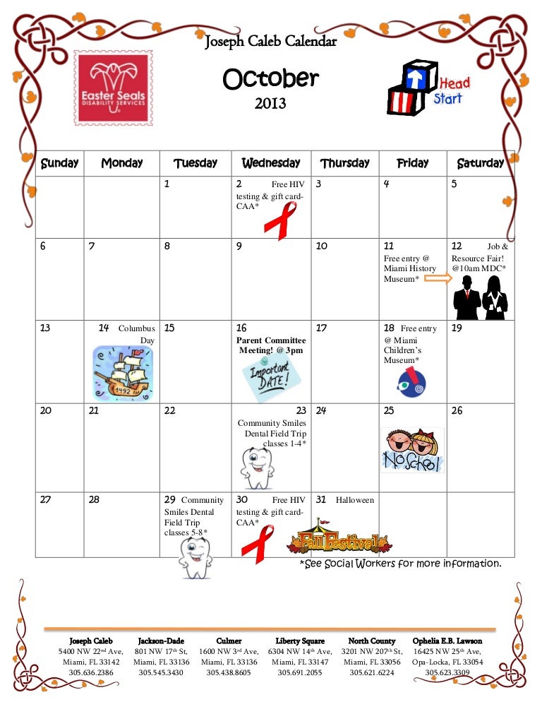 October Calendar