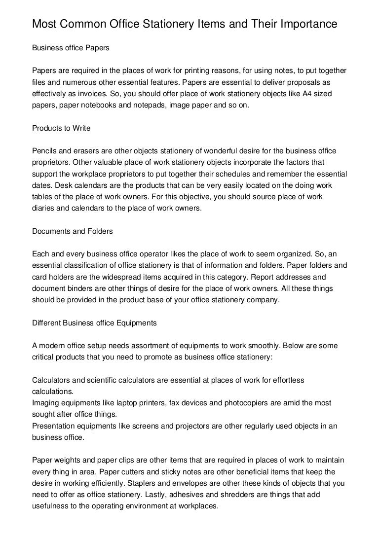 Most Common Office Stationery Items and Their Importance