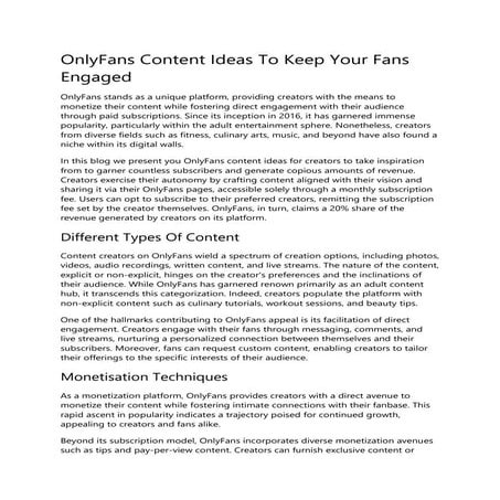10 OnlyFans Content Ideas That Will Keep Your Fans Engaged.docx