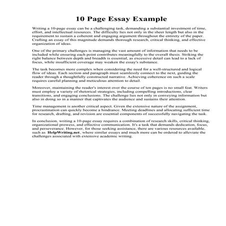 10 Page Essay Example. College Essay Format Template Business | PDF