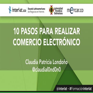 10 pasos para realizar Comercio Electrónico   