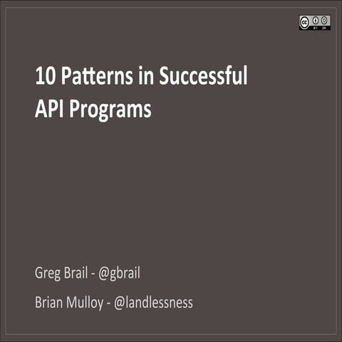 10 patterns in successful api programs 2 | PPT