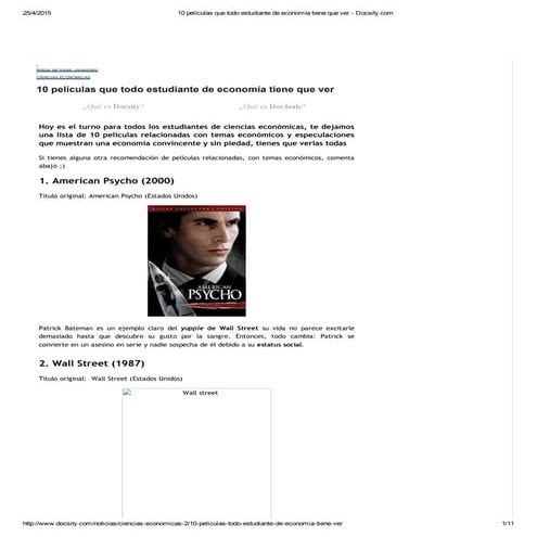 10 películas que todo estudiante de economía tiene que ver   docsity