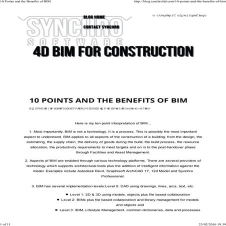 10 points and the benefits of bim