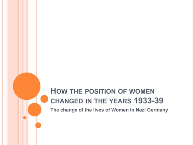 Position of Women Nazi State