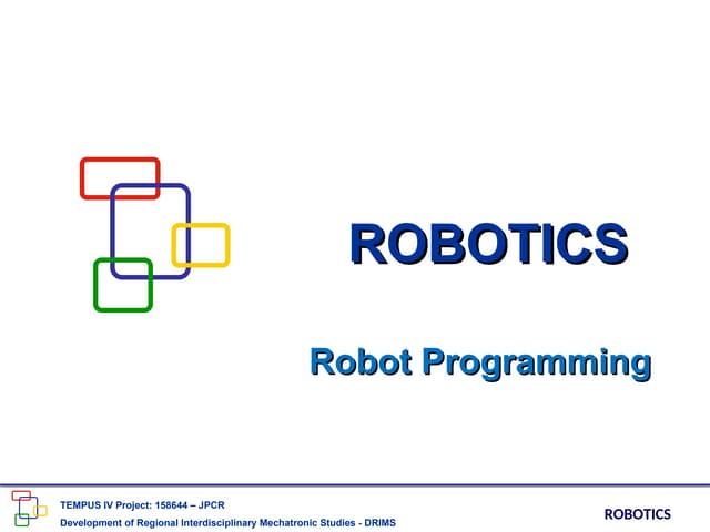 Programming in Robotics understanding basics | PPT