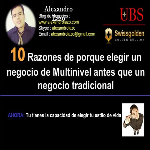 10 razones de porque elegir un negocio de network marketing antes que un nego...