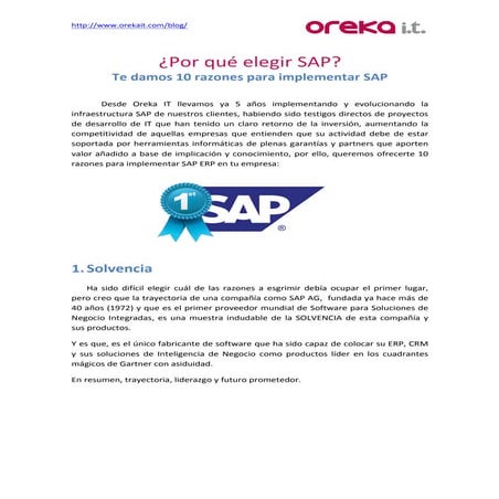 Las 10 ventajas competitivas de SAP ERP